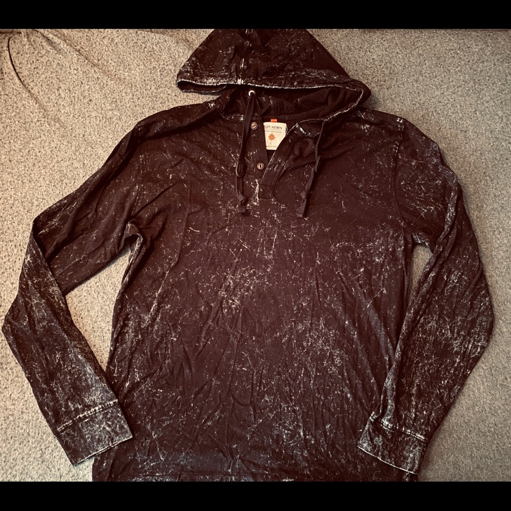 Ruff Hewn Hooded Black Shirt Men’s Size Large